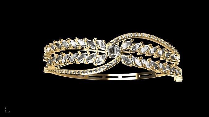 marquise  leaf bracelet stl verified  3D print model
