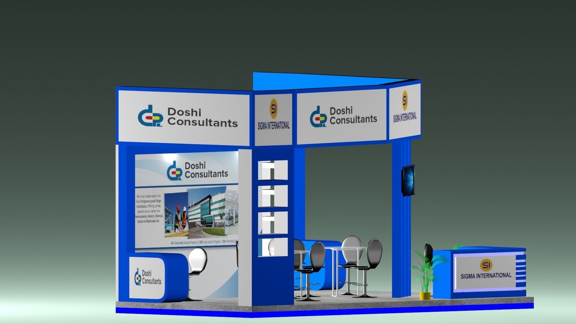 This is a 3d exhibition stall model 3D model_1