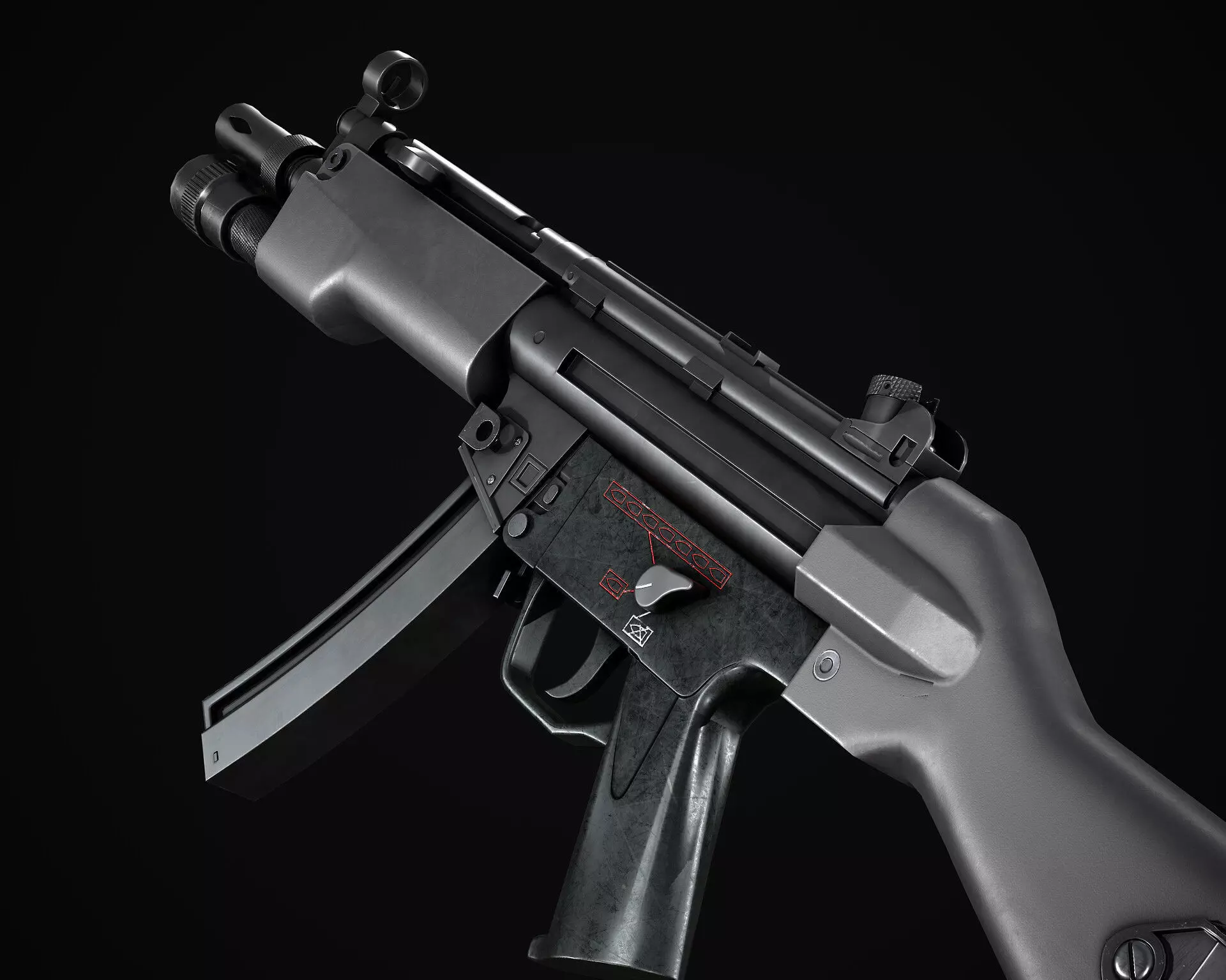 AAA MP5 Game Ready PBR Low-poly 3D model