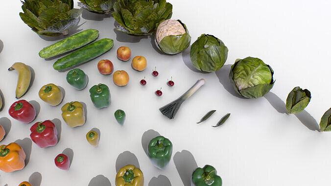 Fruits and Vegetables Pack Low-poly 3D model 6