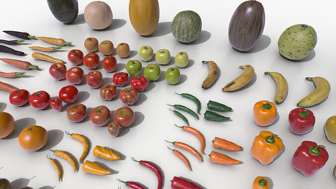 Fruits and Vegetables Pack Low-poly 3D model 4