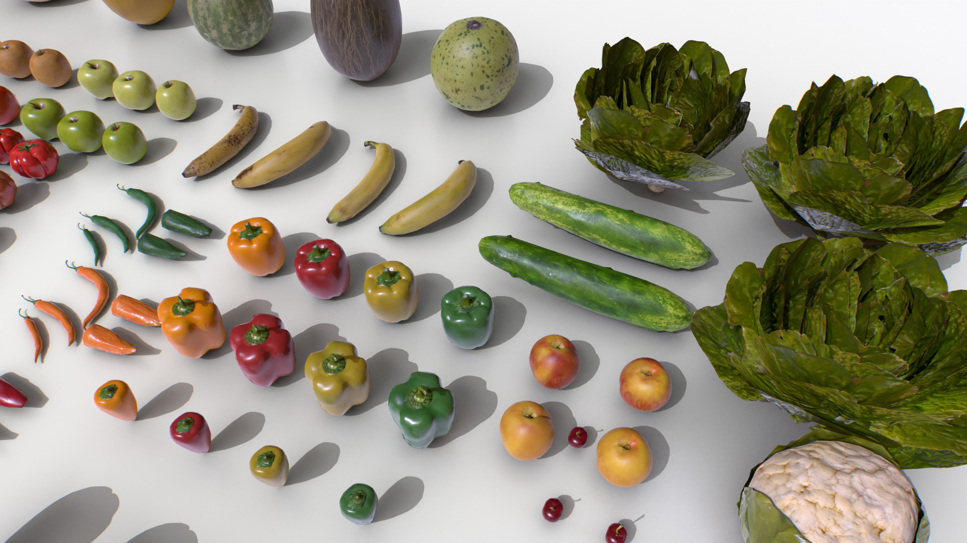 Fruits and Vegetables Pack Low-poly 3D model_4
