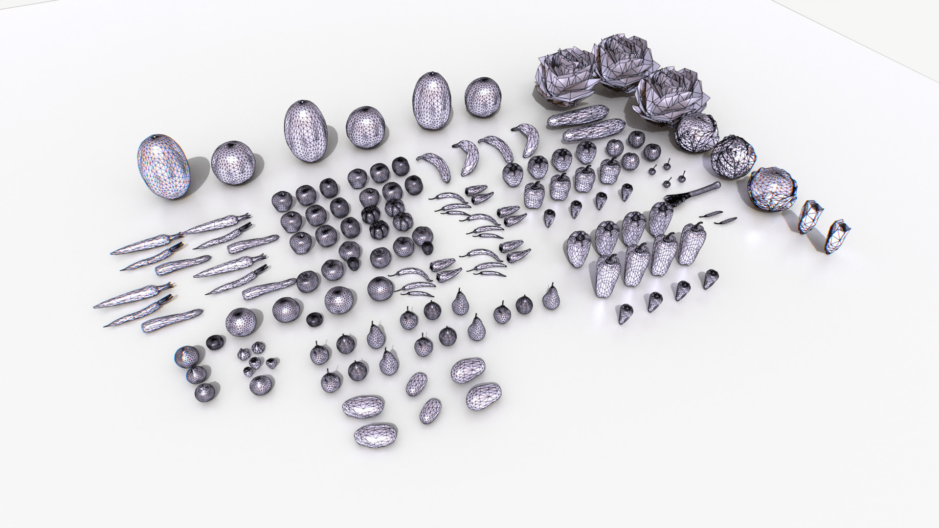 Fruits and Vegetables Pack Low-poly 3D model_7