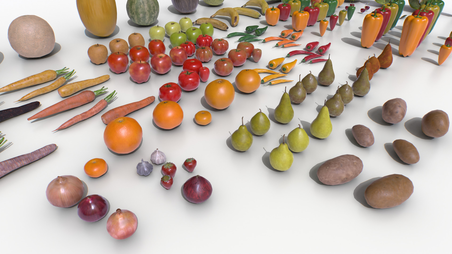 Fruits and Vegetables Pack Low-poly 3D model_1