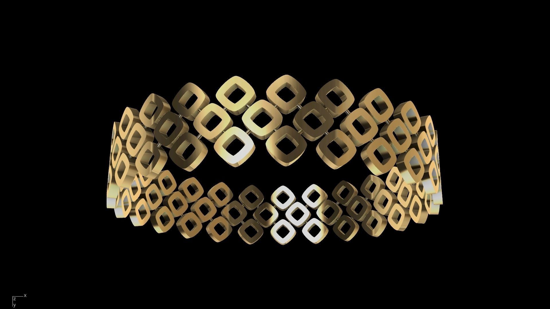 gold rhombus bangle stl verified  3D print model_20