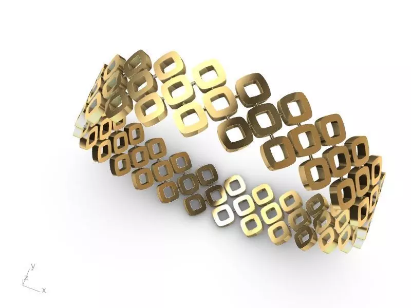 gold rhombus bangle stl verified  3D print model_0