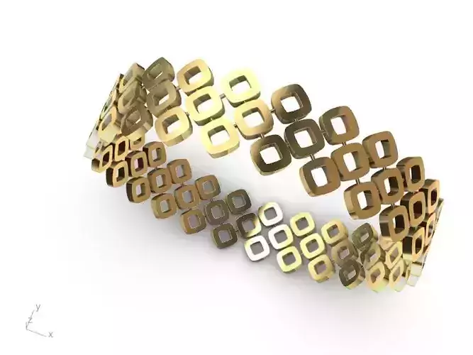 gold rhombus bangle stl verified 