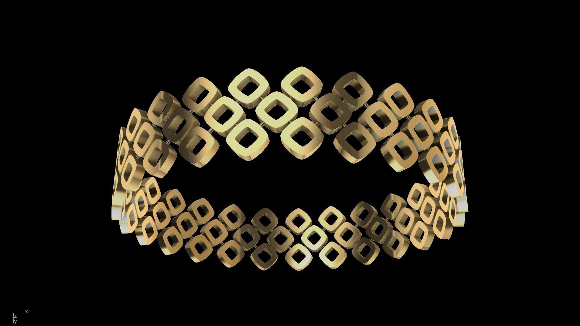 gold rhombus bangle stl verified  3D print model_17