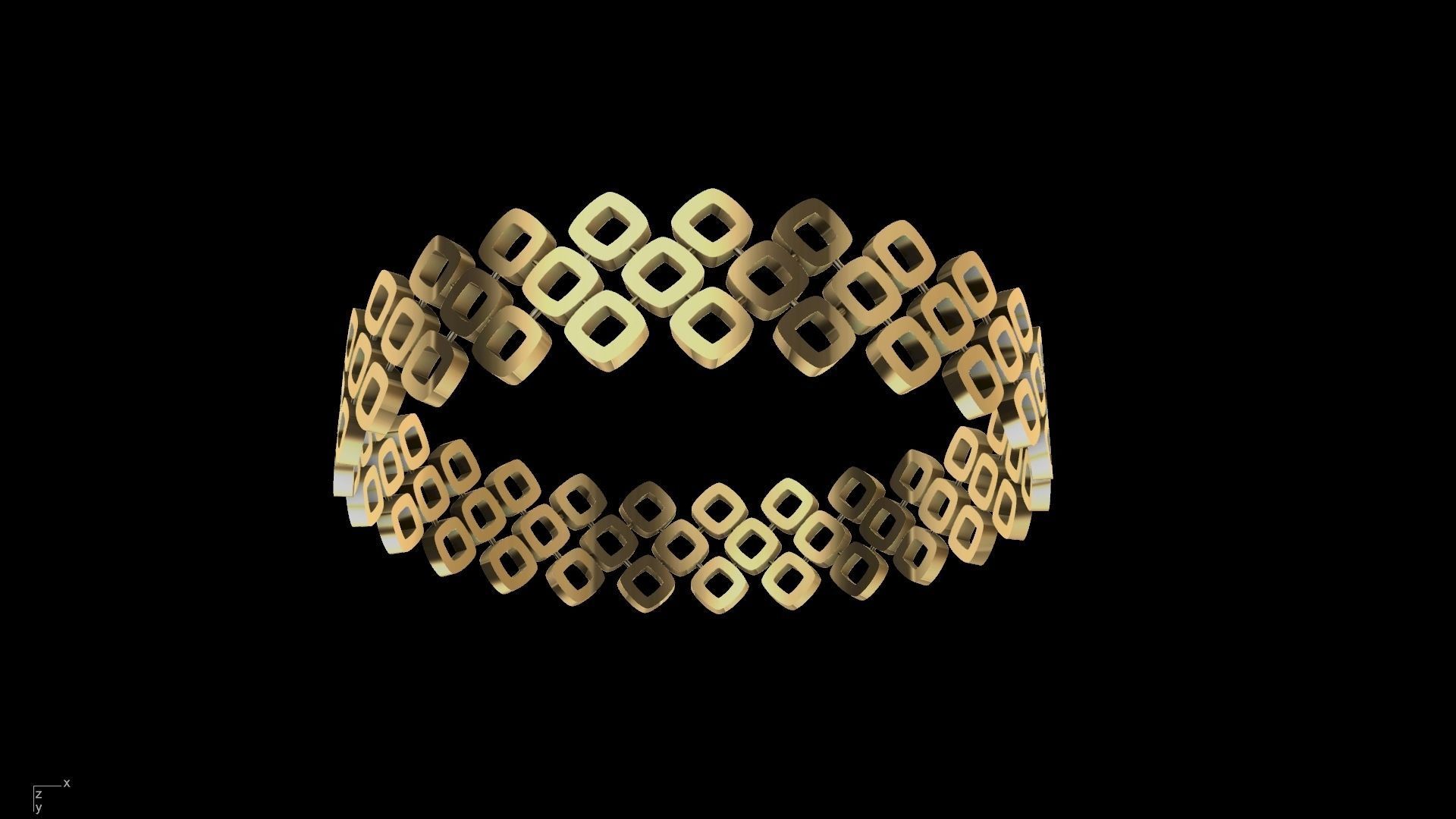 gold rhombus bangle stl verified  3D print model_16