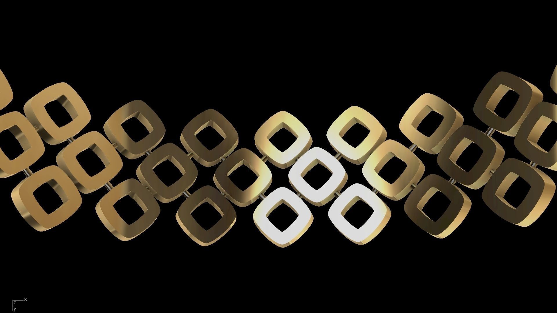 gold rhombus bangle stl verified  3D print model_21