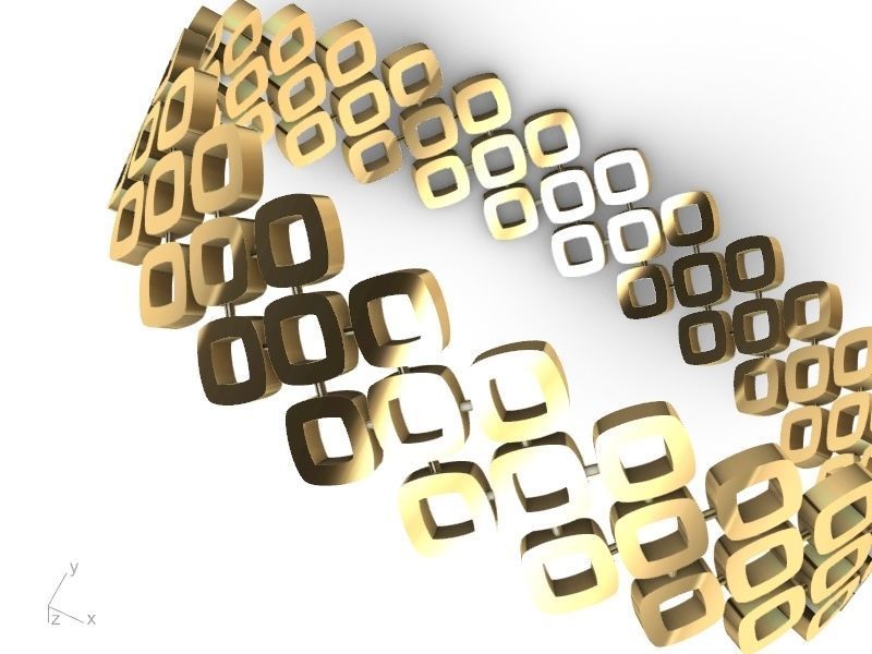 gold rhombus bangle stl verified  3D print model_3