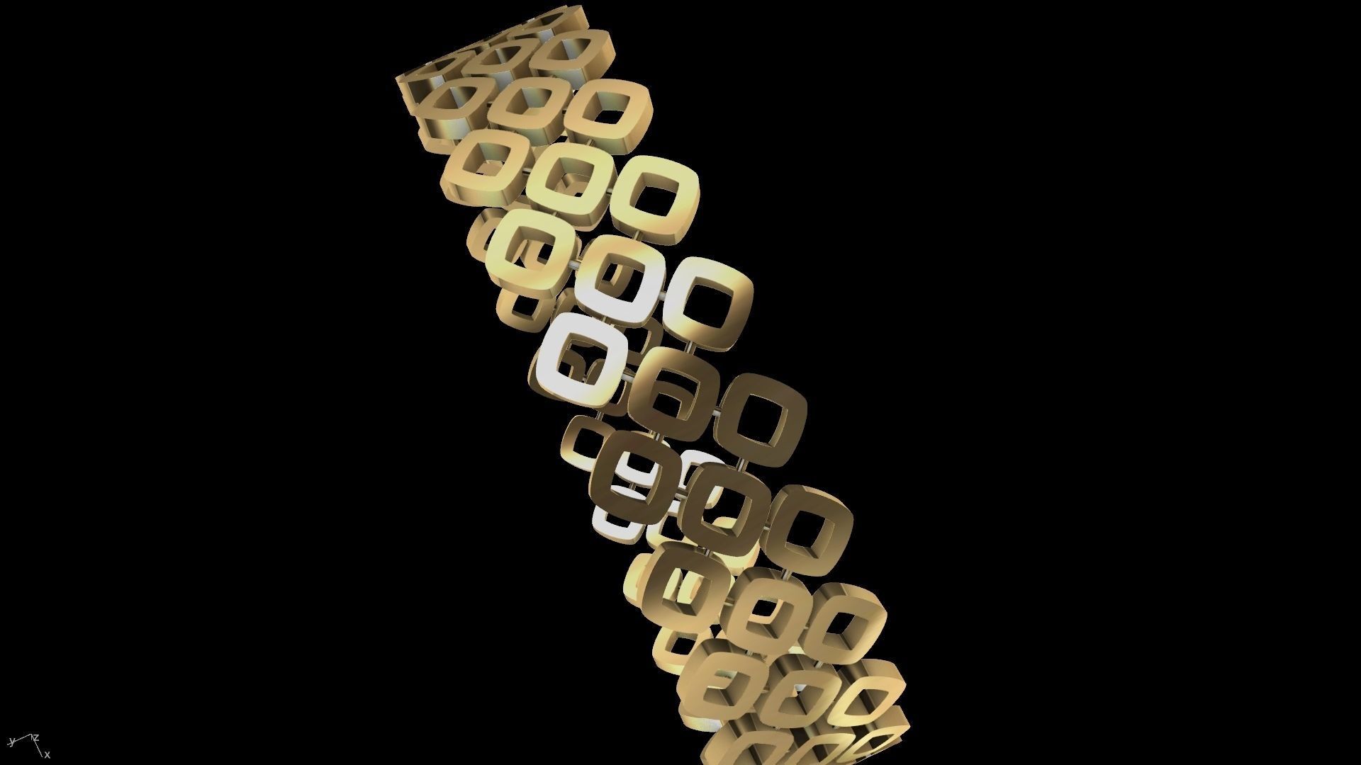 gold rhombus bangle stl verified  3D print model_19