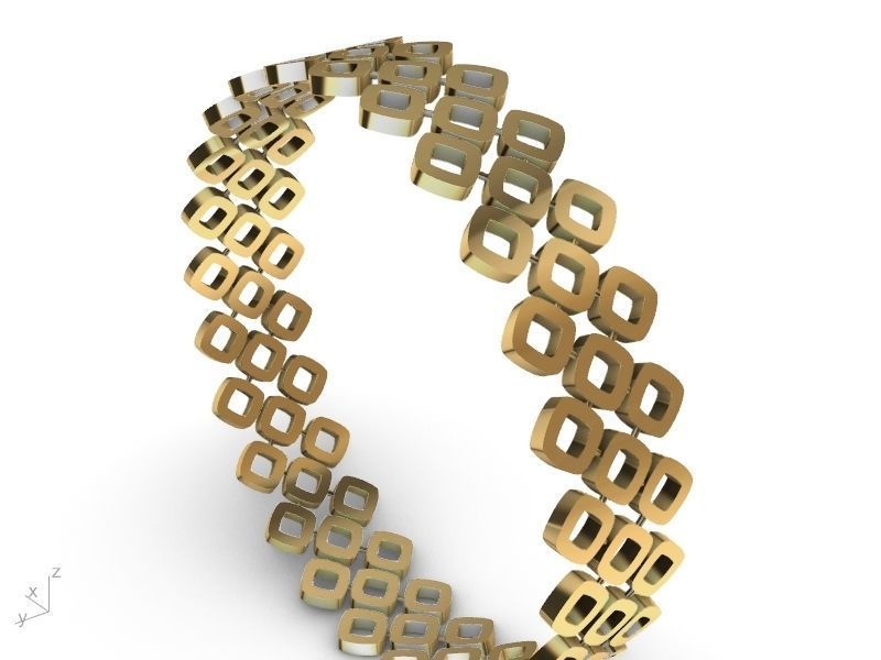 gold rhombus bangle stl verified  3D print model_6
