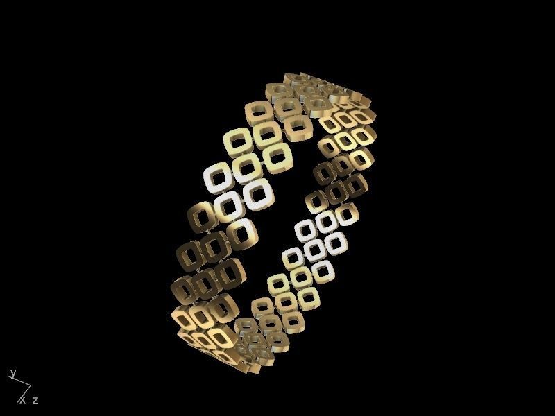 gold rhombus bangle stl verified  3D print model_14