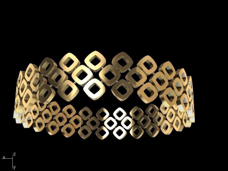 gold rhombus bangle stl verified  3D print model_11
