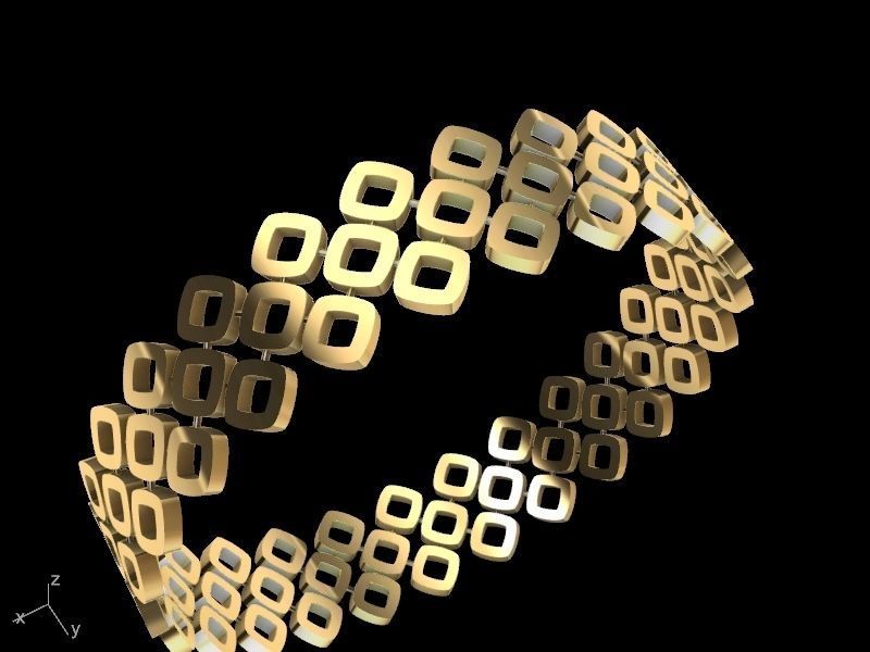 gold rhombus bangle stl verified  3D print model_12