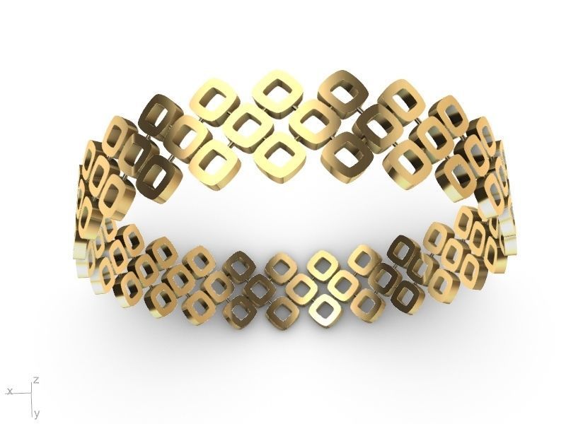 gold rhombus bangle stl verified  3D print model_9