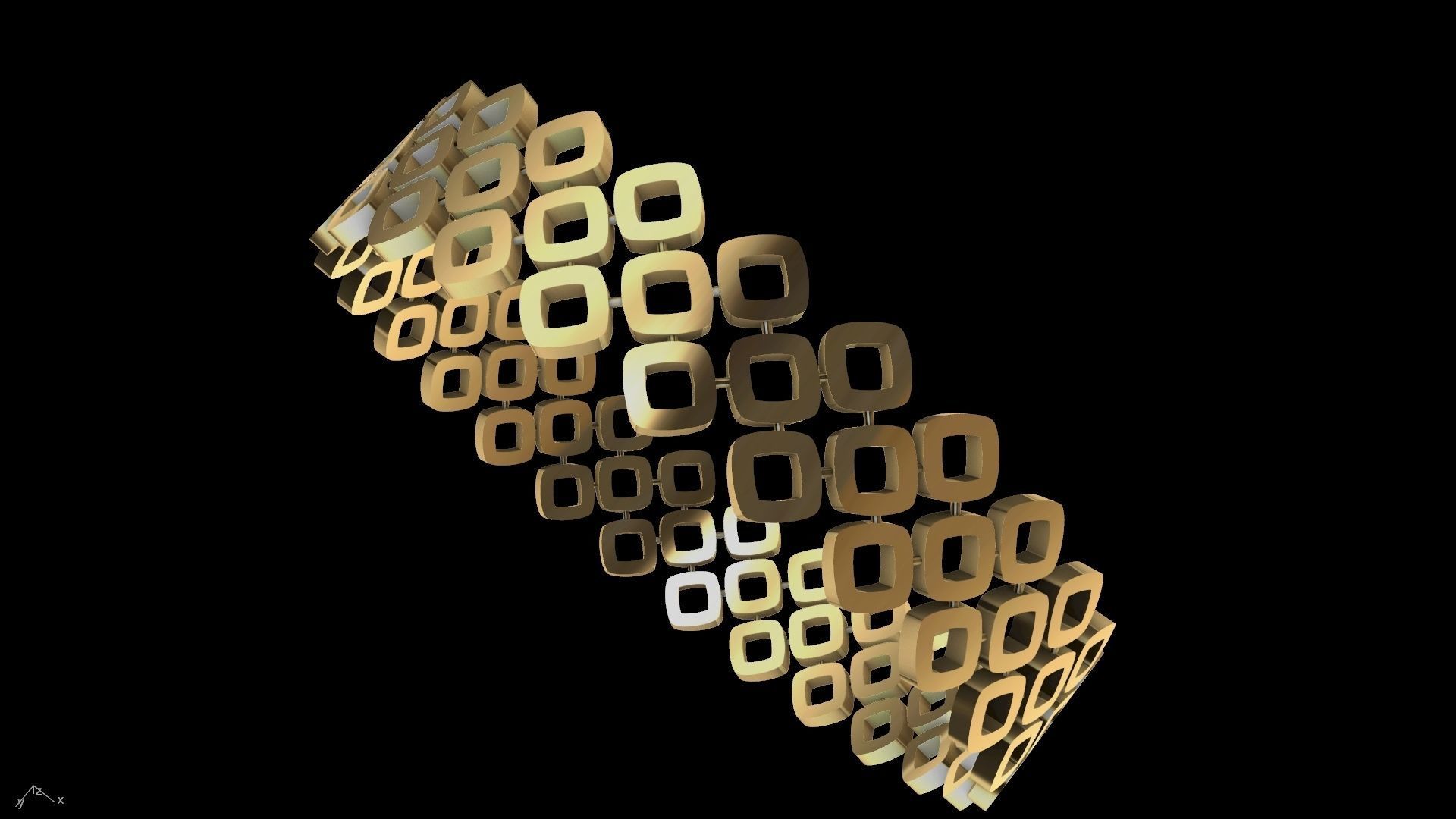 gold rhombus bangle stl verified  3D print model_18