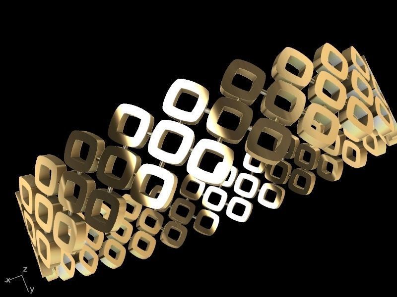 gold rhombus bangle stl verified  3D print model_10