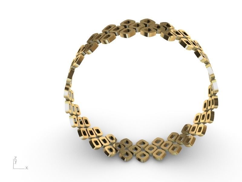 gold rhombus bangle stl verified  3D print model_2
