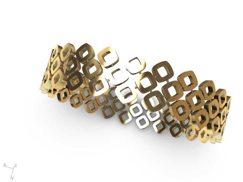 gold rhombus bangle stl verified  3D print model_7