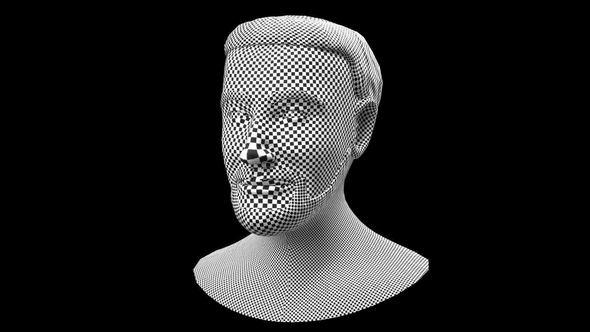 Joshua Pope Head Basemesh Low-poly 3D model_3