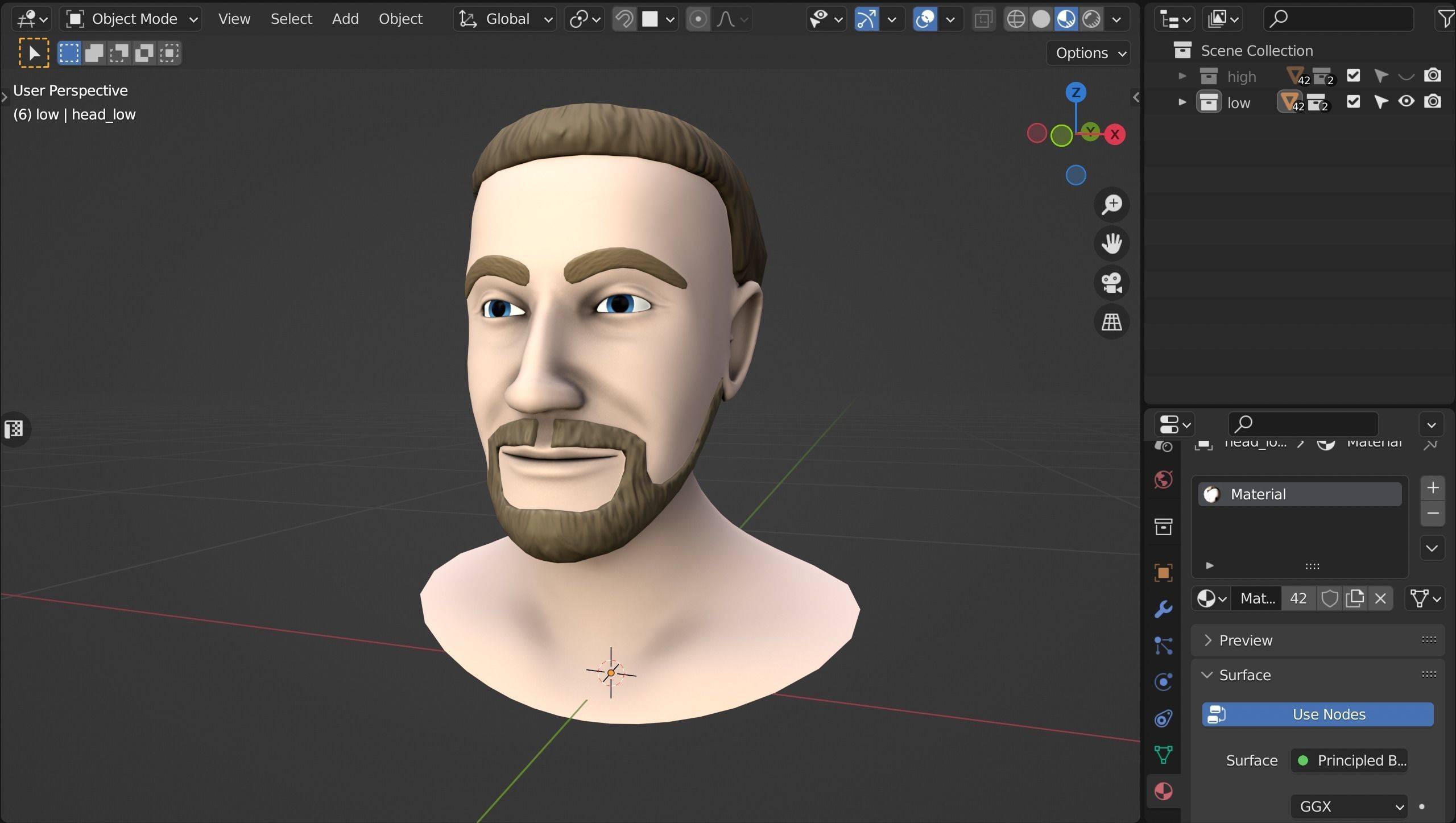 Joshua Pope Head Basemesh Low-poly 3D model_7