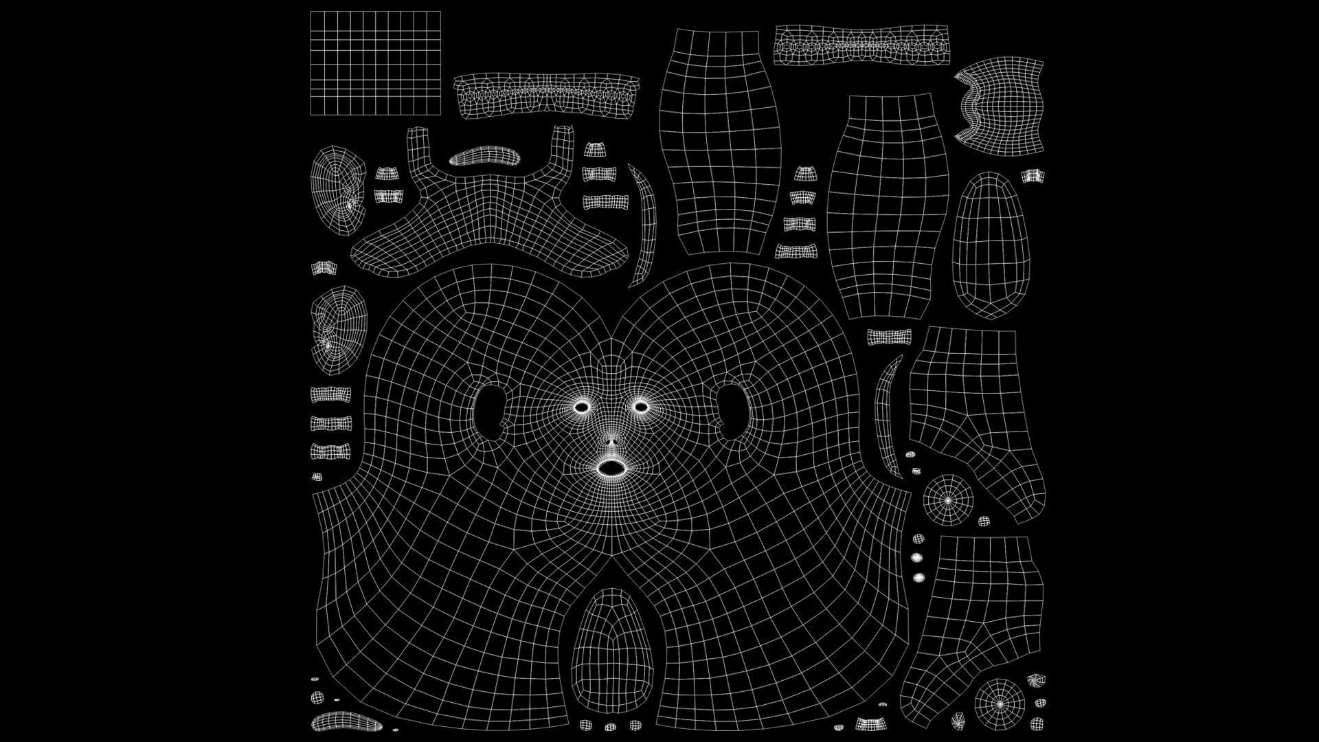 Joshua Pope Head Basemesh Low-poly 3D model_8