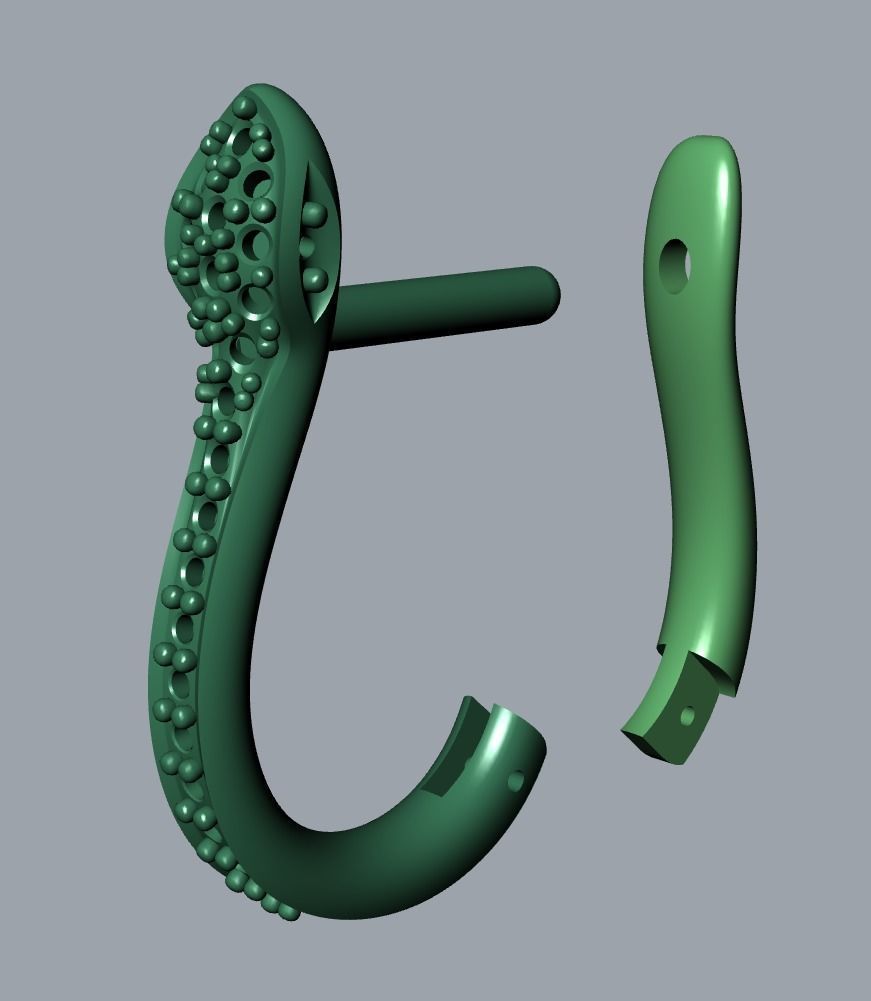 Snake Earrings 3D print model_10