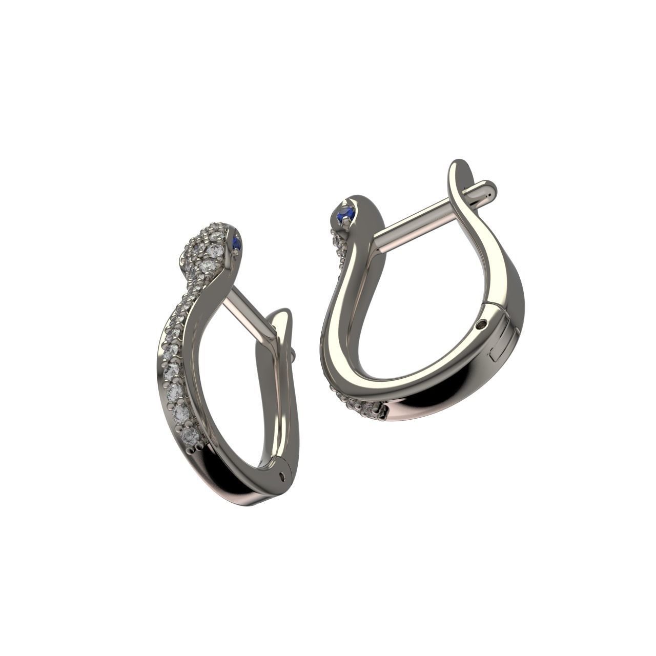 Snake Earrings 3D print model_3