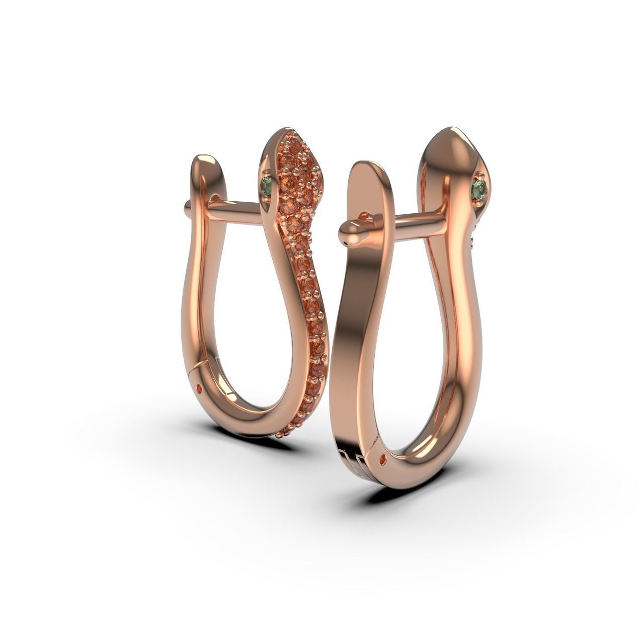 Snake Earrings 3D print model_6