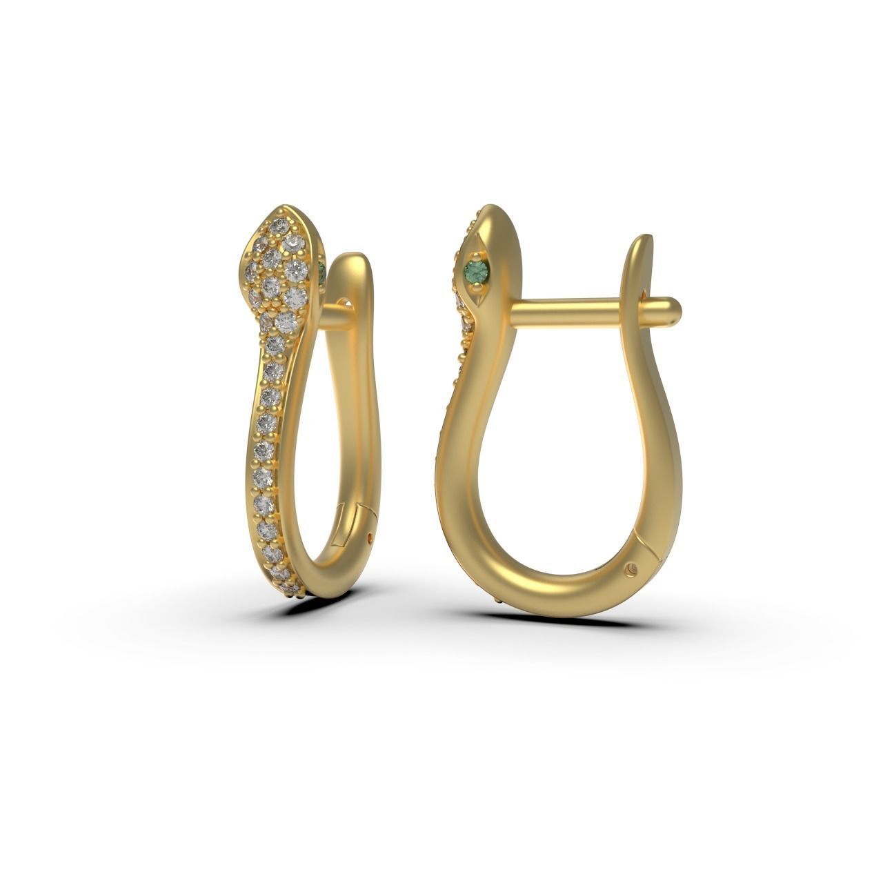 Snake Earrings 3D print model_7