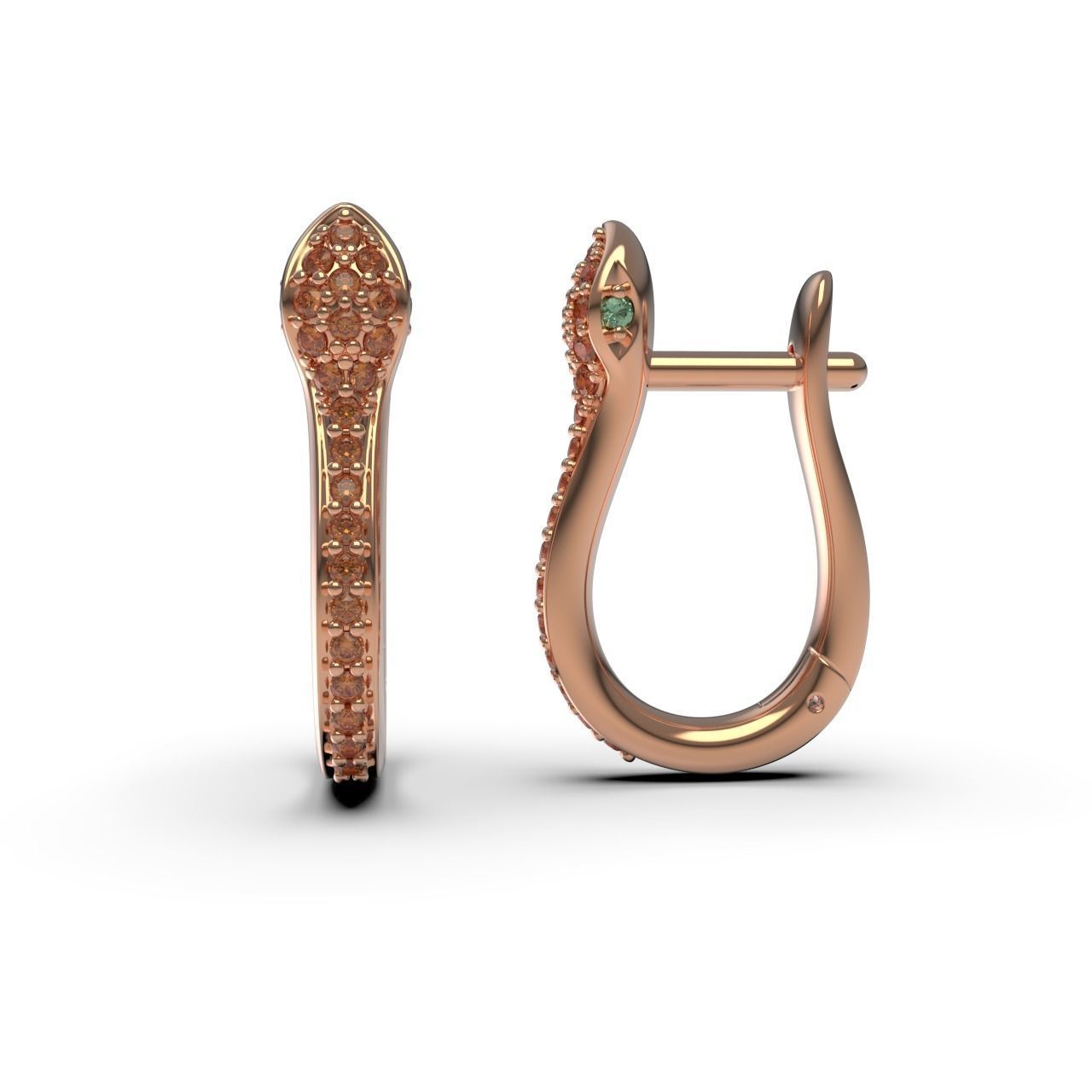 Snake Earrings 3D print model_5