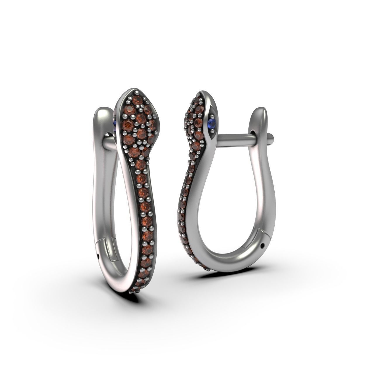 Snake Earrings 3D print model_4