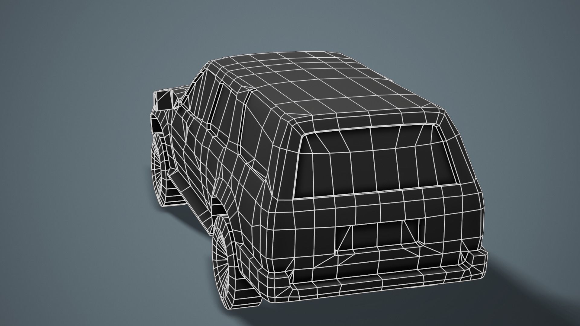 Old SUV Car -Red- - Low Poly Mobile Ready Low-poly 3D model_8