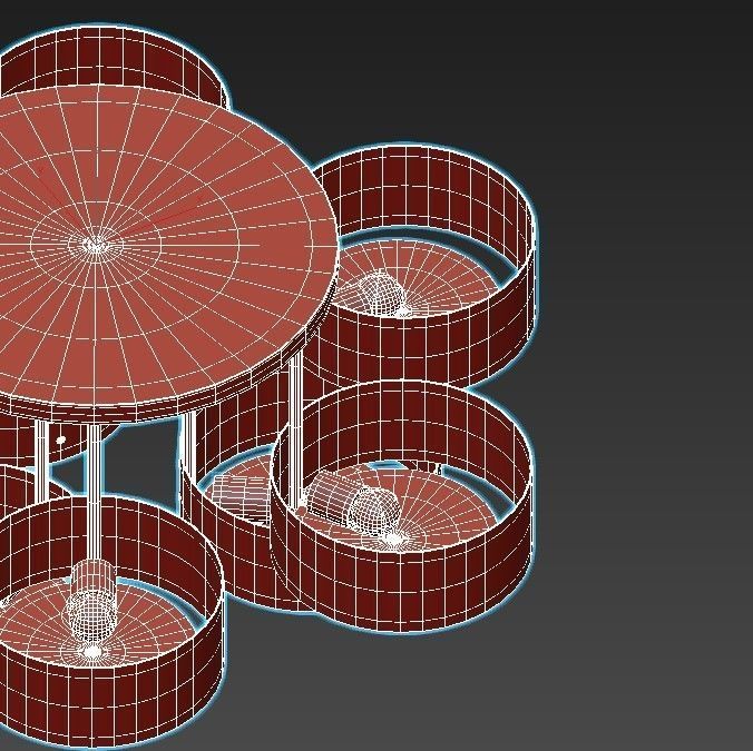 foresta-sl483-092-09 light fixture with shades 3D model_4