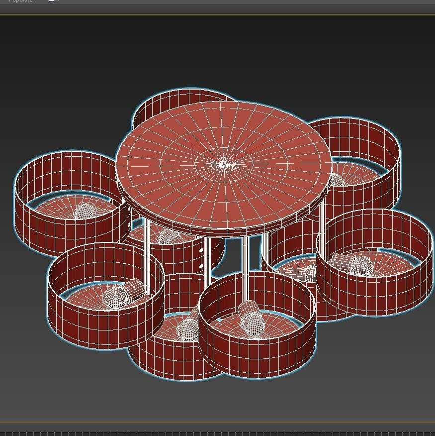 foresta-sl483-092-09 light fixture with shades 3D model_2