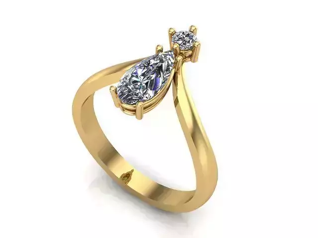 Pear stone diamond ring 