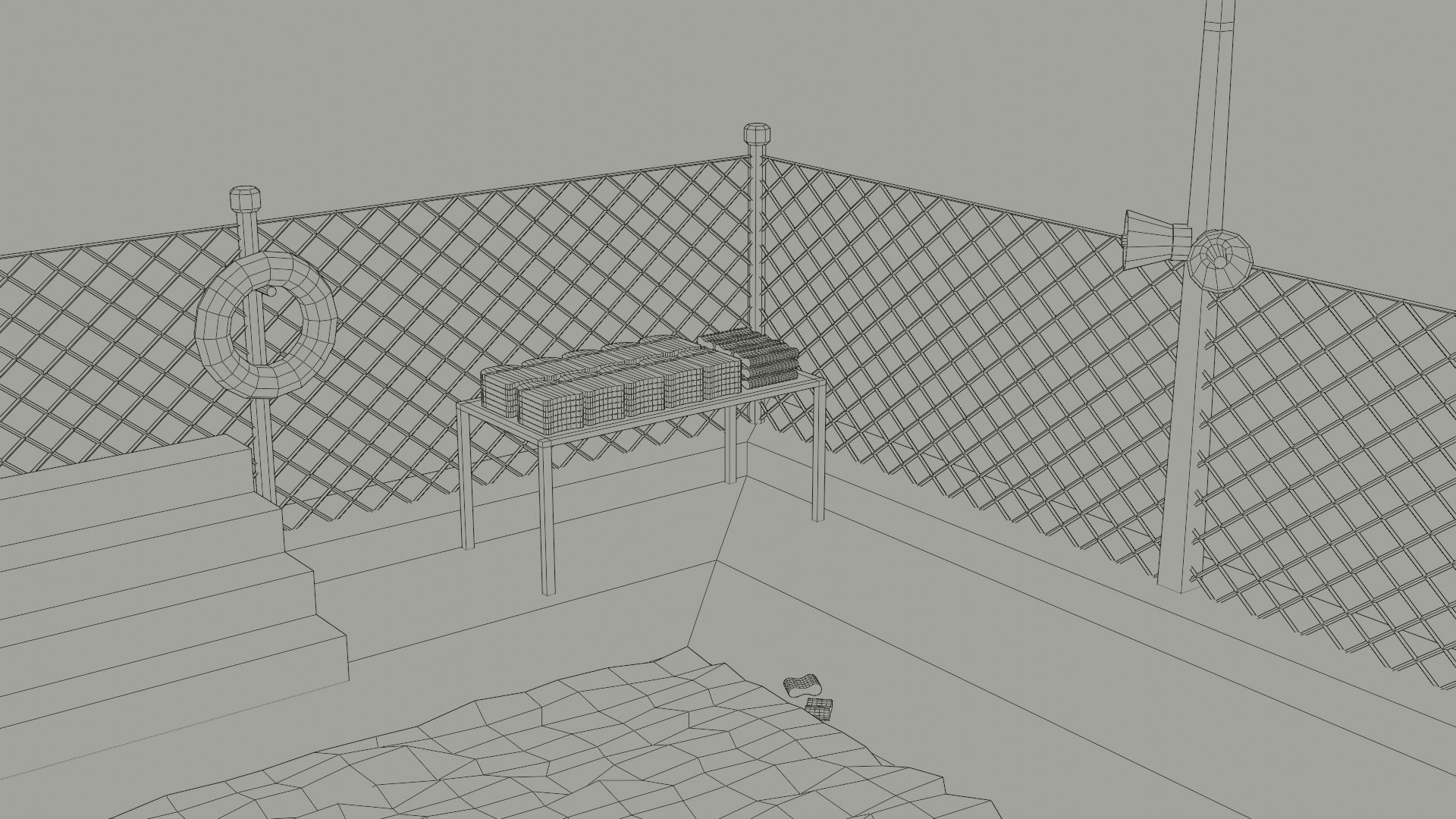 Low Poly Swimming Pool Low-poly 3D model_8