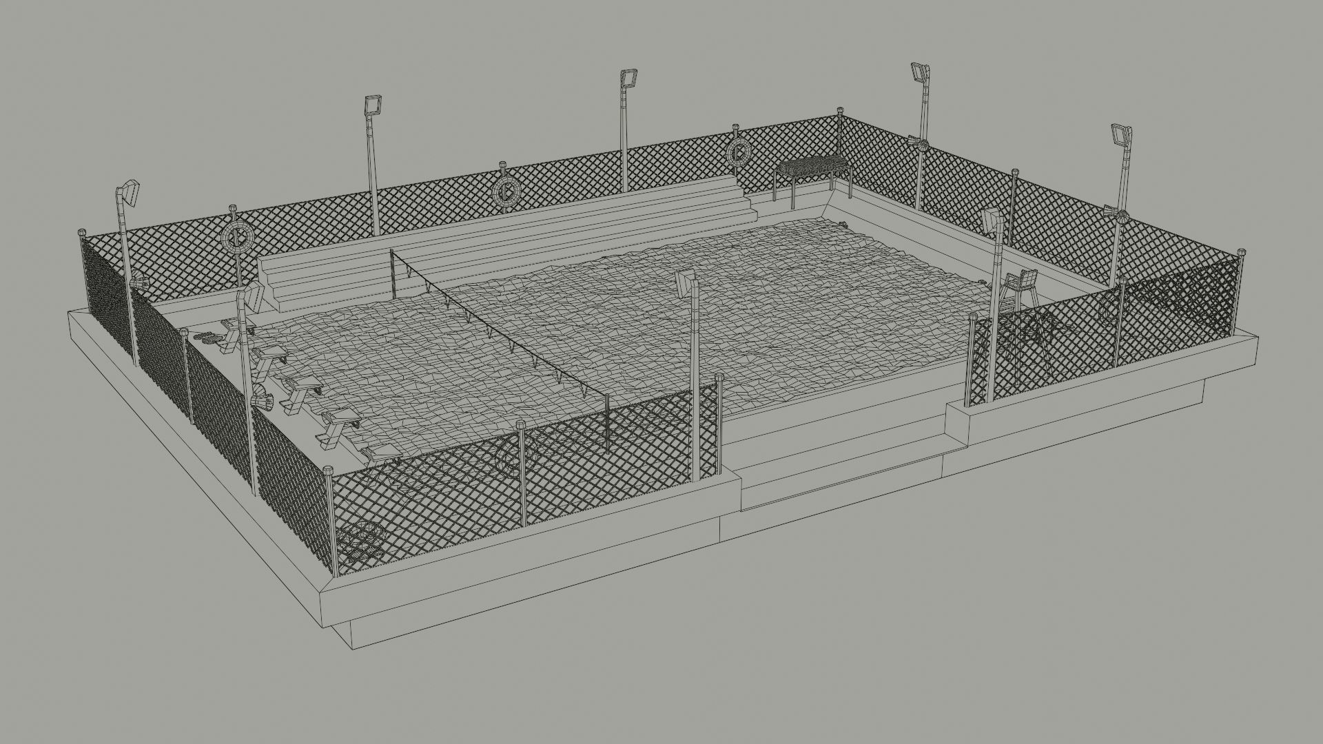 Low Poly Swimming Pool Low-poly 3D model_6