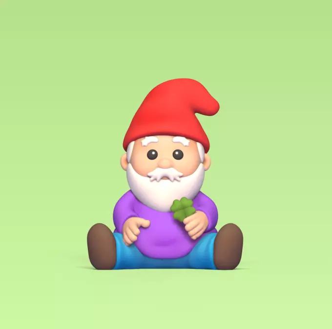 Gnome Clover 3D print model_0