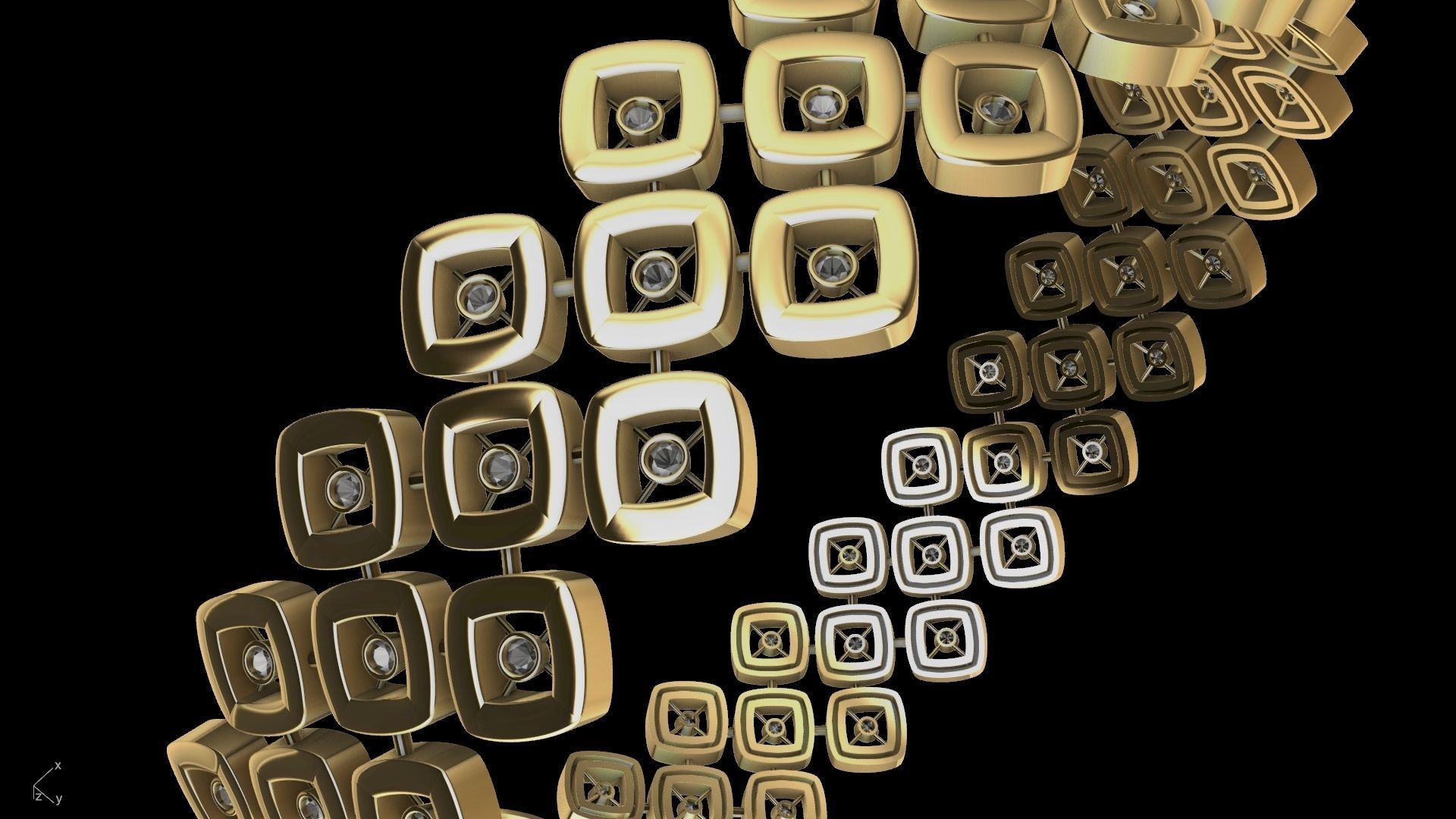 diamond rhombus bangle stl verified 3D print model_5