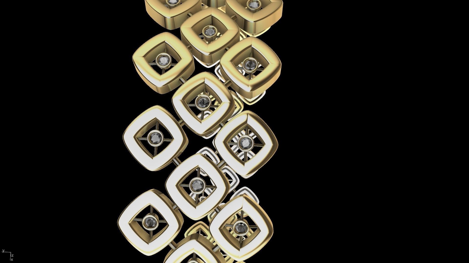 diamond rhombus bangle stl verified 3D print model_6