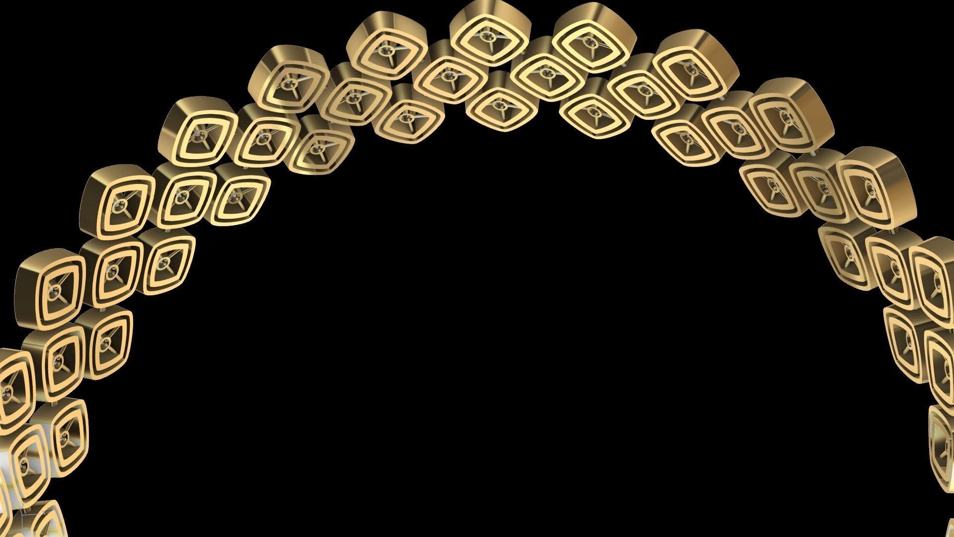 diamond rhombus bangle stl verified 3D print model_8