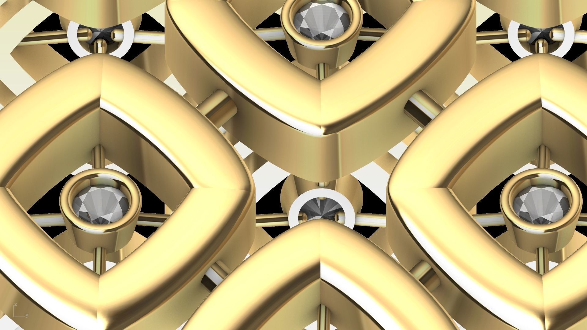 diamond rhombus bangle stl verified 3D print model_12