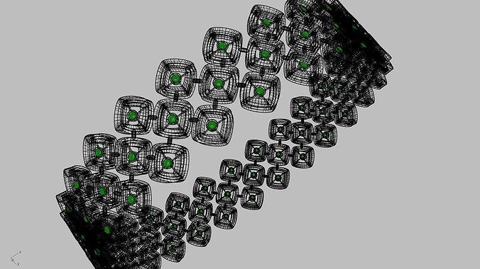 diamond rhombus bangle stl verified  3D print model
