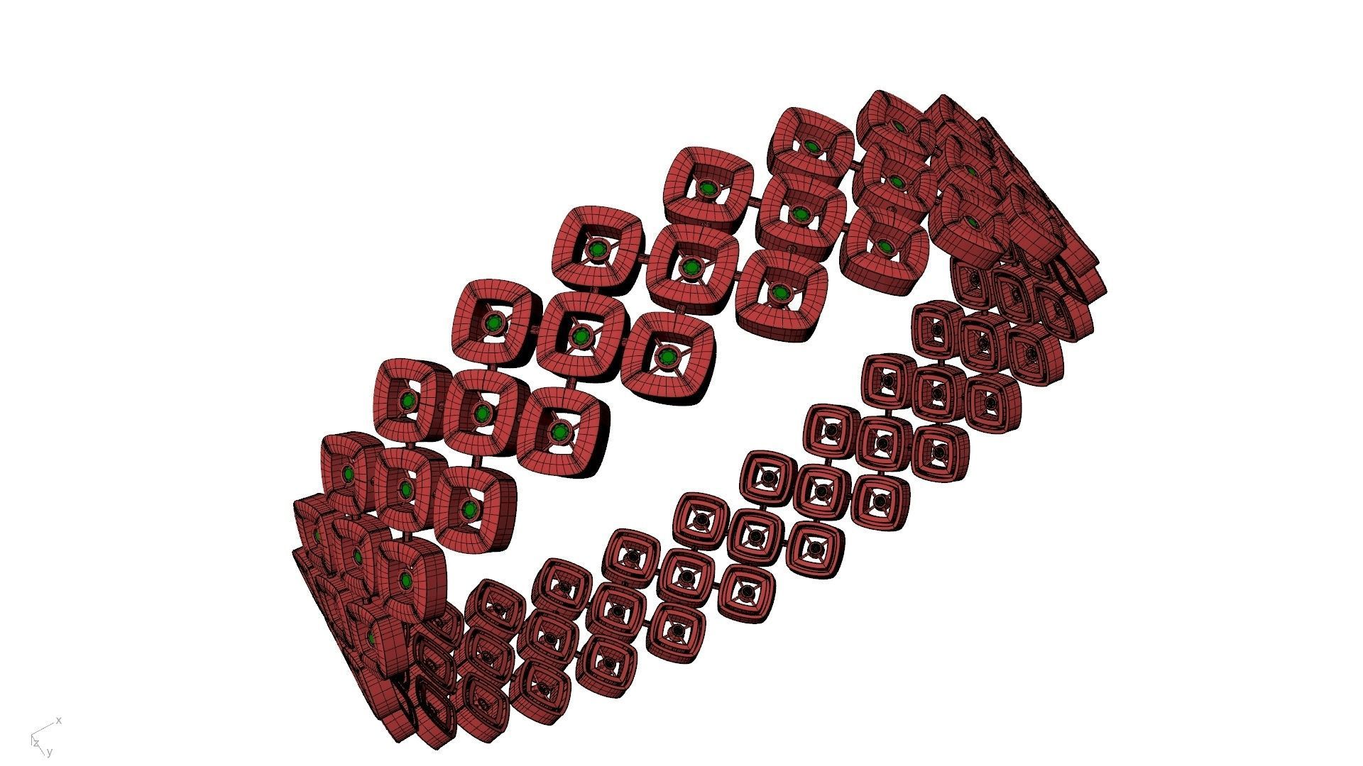 diamond rhombus bangle stl verified 3D print model_2