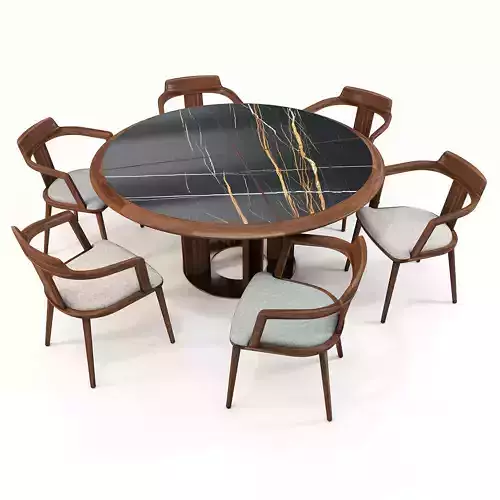 Dining Set Porada - Thayl - Table and Chair - Tilly