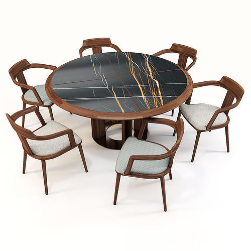 Dining Set Porada - Thayl - Table and Chair - Tilly 3D model