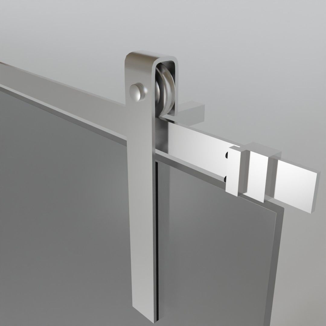 Glass slide door 3D model_2